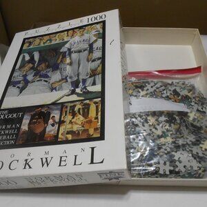VTG NORMAN ROCKWELL "THE DUGOUT" 1000 PIECE PUZZLE FINK & COMPANY 🧩